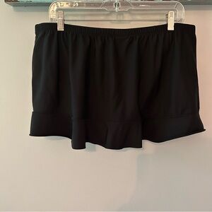 Aqua Green flirty, short, ruffle hem swim skirt, size XL, EUC